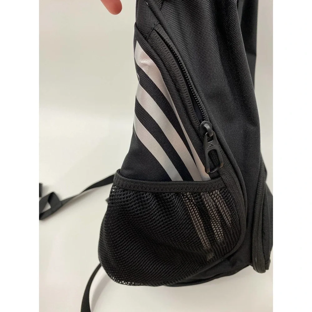 Adidas Black Silver Estadio Backpack Bookbag NEW - Picture 4 of 14